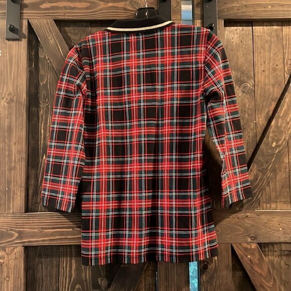 New Tommy Hilfiger Johnny-Collar 3/4-Sleeve Plaid Top - Picture 3 of 13